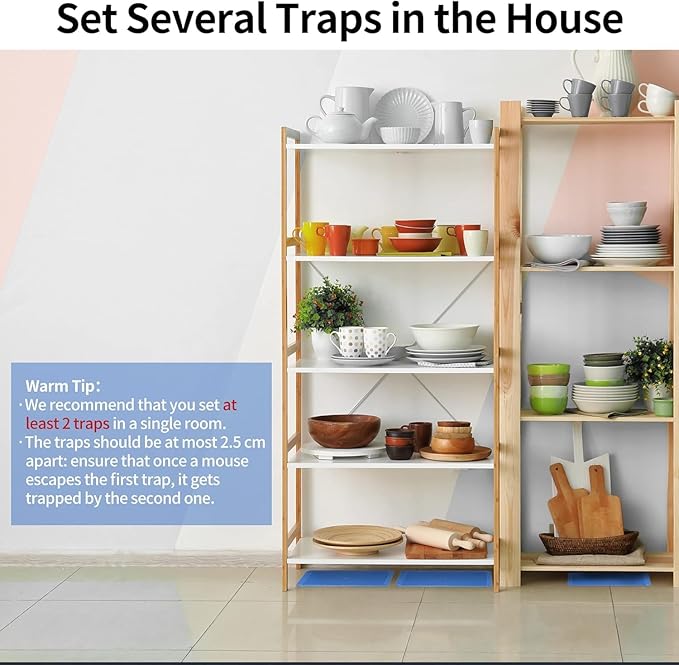 LULUCATCH Super Heavier Mouse Traps 16 Pack for Mice & Snakes with Non-Toxic Glue. Larger Sticky Traps Indoor, Easy to Set, Pet Safe Pest Control