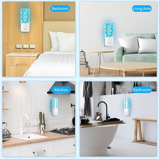 Faicuk Plug in Fly Light Trap with UV Bulb for Capturing Gnats, Mosquitos and Other Flying Small Insects Non-Zapper for Inside Your Home