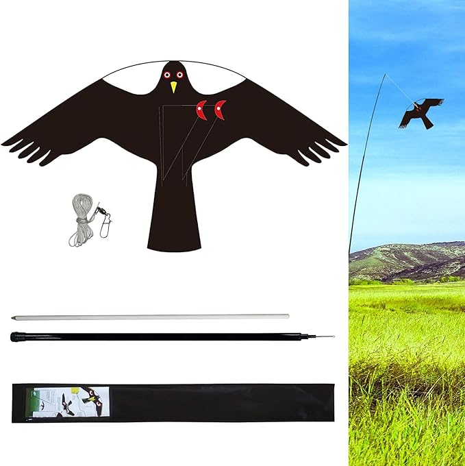eyijklzo Bird Scarer Flying Kite Crops Farm Flying Bird Hawk Flying Kite