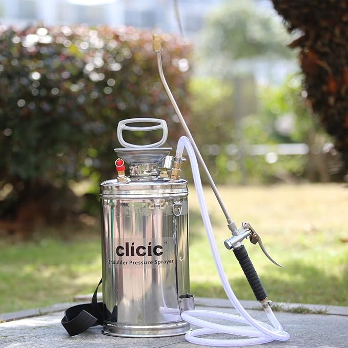 CLICIC Stainless Steel Sprayer Professional with Backpack (1.5 Gallon)