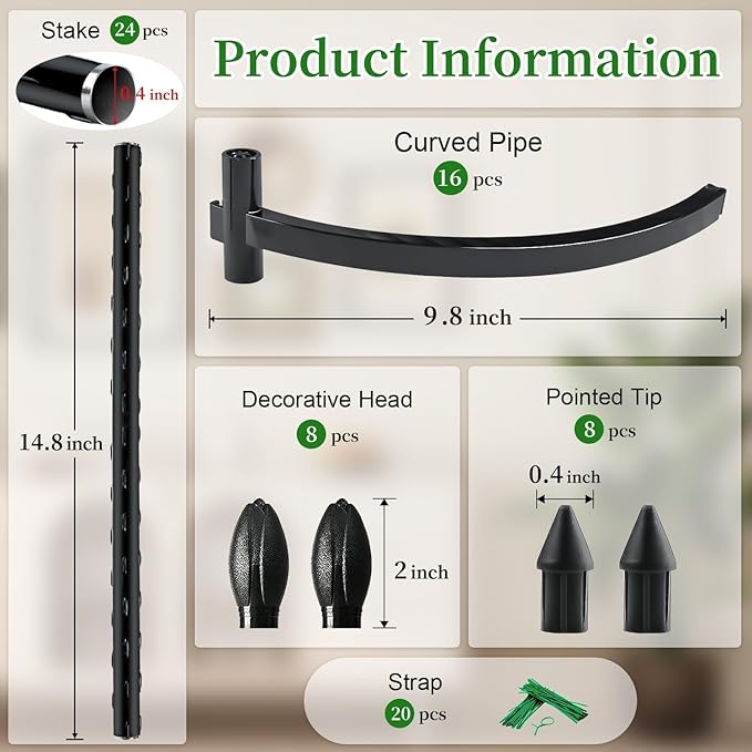 Tomato Support Cages for Garden Metal Plant Stakes 2 Packs 47 Inch Tall Large Heavy Duty Plant Cage Trellis for Support Outdoor Climbing Vegetables Plants Flowers Comes 20 Strap Ties