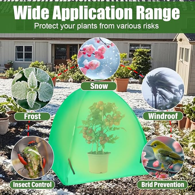 Plant Covers Freeze Protection for Winter, Outdoor Garden Frost Cover,Reusable Shrub Blankets Bags,Potted Fruit Vegetable Sall Tree Pest Protector(28inch,2-Pack)