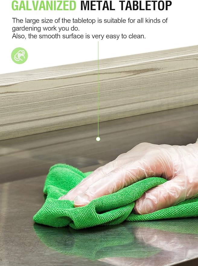 ARNOT Potting Bench,Outdoor Potting Bench Table with Sink and Storage Shelves, Wooden Garden Workstation for Gardening Tools, Planting, and Repotting – Natural Fir Wood (44” x 18” x 49.5”)