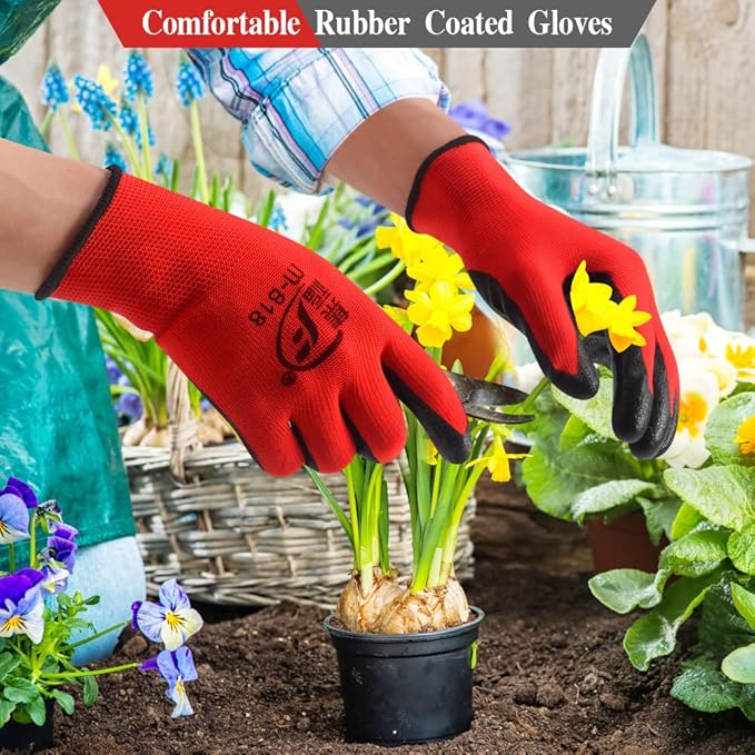 90 Pair Gardening Gloves for Men Women, Breathable Rubber Coated Garden Gloves Working Gloves for Gardening, Construction