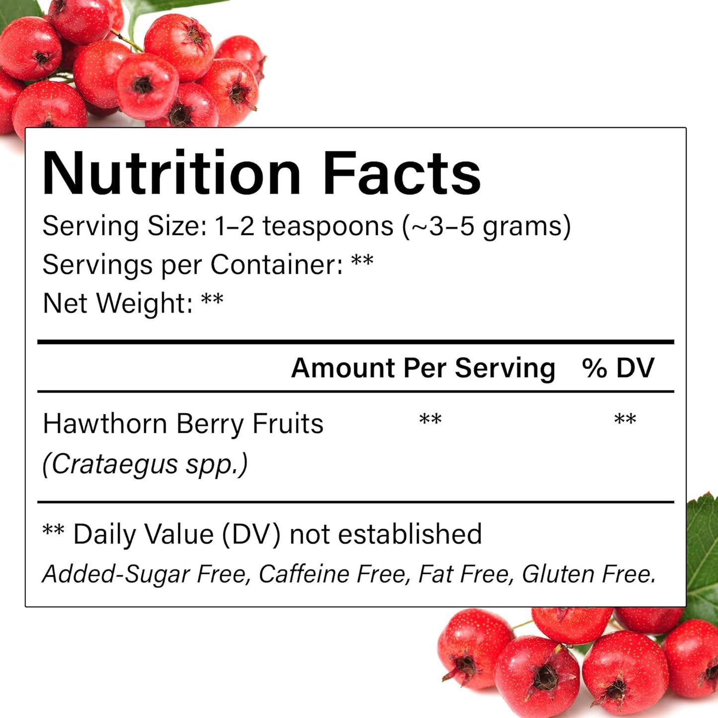 FreshDrinkUS, 16oz Premium Dried Hawthorn Berries – All-Natural, Non-GMO, Perfect for Tea, Smoothies, Baking & Snacking – Healthy, Versatile Superfood