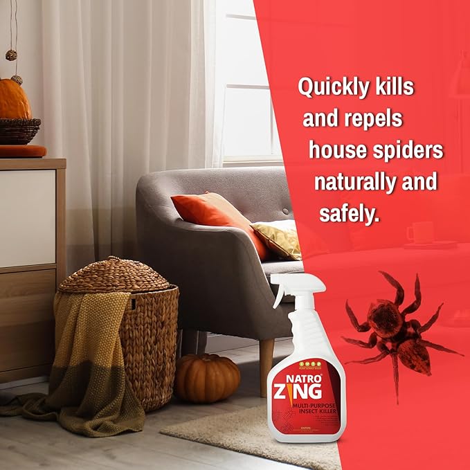 Multi-Purpose Insect Killer 32 OZ, Pest Control Spray Indoor, Kills & Repels Fruit Flies Gnats Moths Spiders for Home, Lasting Prevention, Plant Extract Based Non-Toxic, Child & Pet Safe
