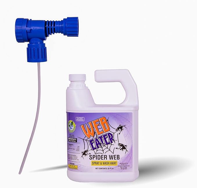 32 Oz Concentrated Spider Web Washaway Spray with Nozzle- Natural & Long Lasting up to 6 Months
