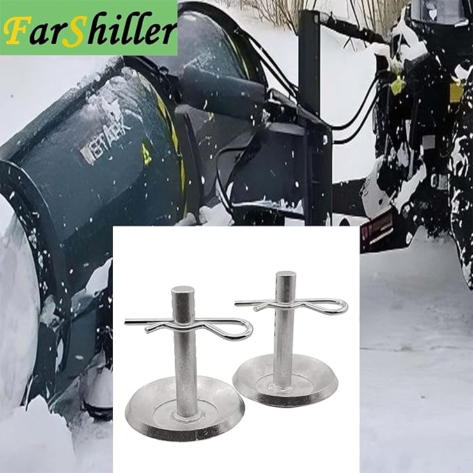 69212 Snow Plow Skid Shoe Blade Protector Replacement Skids Shoes with Round Shaft and Adjustable Pin Placement Lock Plow Skid Feet (2/Pack)