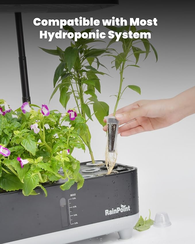 RAINPOINT 130pcs Seed Pod Kit, Complete Hydroponics Supplies for All Brands, Grow Anything Kit With 50 Sponges, 12 Baskets, 55 Pod Labels, 12 Domes for Hydroponics Growing System