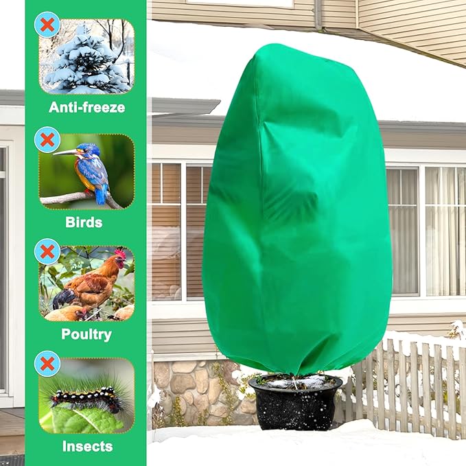 DQS 3 Pack Plant Covers Freeze Protection, 19.6" x 39.3" Winter Frost Protection Blankets Frost Cloth,Suitable for Outdoor Winter Frost, Cold Weather, shrubs, Trees, Jackets, and coverings