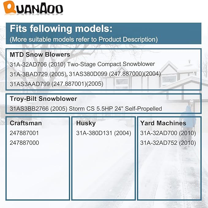 Auger Control Cable 946-04007 for Cub Cadet Troy-Bilt MTD Craftsman Yard Machines Snowblowers Replace 746-04007 Auger Clutch Cable
