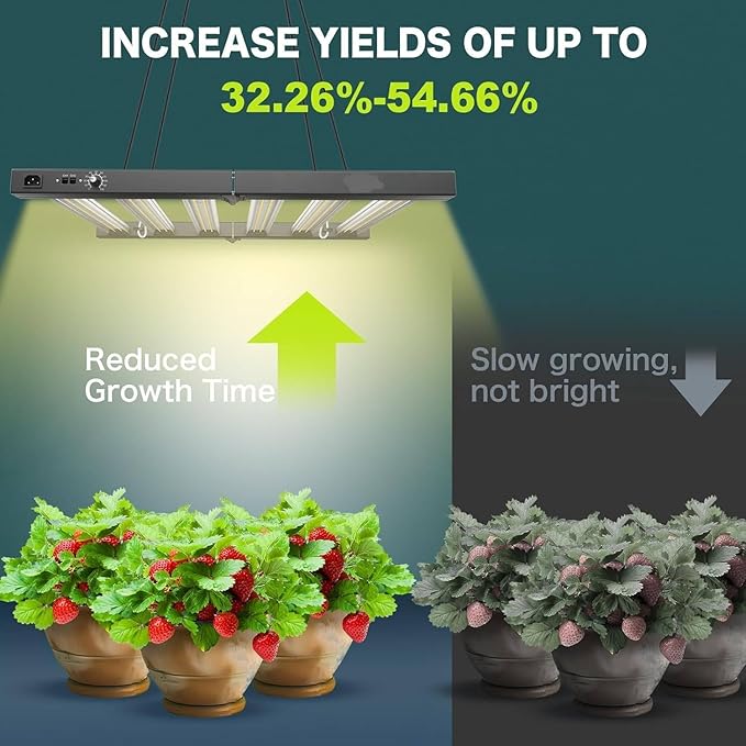 320W LED Grow Lights for Indoor Plants, Samsung LM281B, Dimmable & Daisy Chain, Full Spectrum Plant Lights for Indoor Growing, Hydroponics Veg Flower Growing Tent