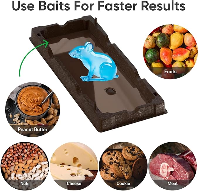 Mouse Traps and Small Rat Trap – 12 Pack Glue Mouse Traps Indoor for Home, Pre-Baited Strong Adhesive Boards, Safe Pest Control, Trampas para Ratones