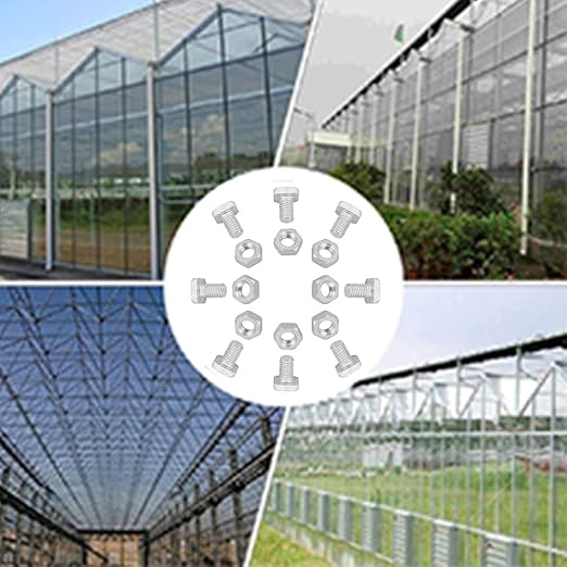 Zerodis 50pcs M6X12 Aluminium Greenhouse Bolts+Nuts Accessory Set for Greenhouse Assembly and Maintenance