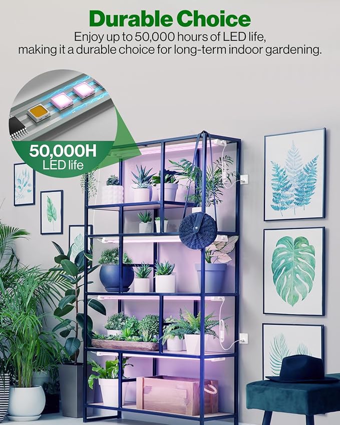 Sunco 4FT LED Grow Light for Indoor Plants 40W, Full Spectrum, Hanging Suspended Fixture, Linkable, Plug in, Greenhouse Year Round for Indoor Plants Seedlings Vegetables Flowers 4 Pack