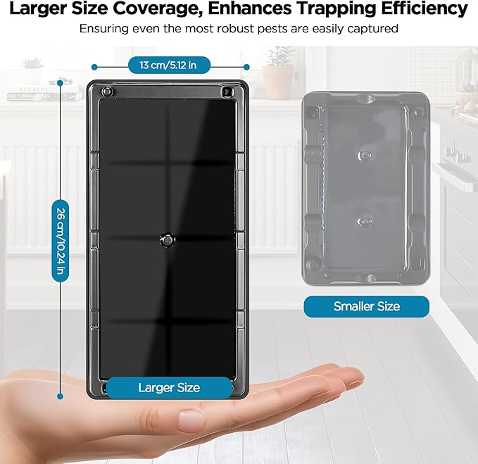 Glue Traps for Mice 12 Pack, Mouse Rat Taps, Extra Strength, Pre-Baited Adhesive Sticky Boards, Heavy Duty Glue Traps for Snake, Lizard, Insect, Safe Home Pest Control