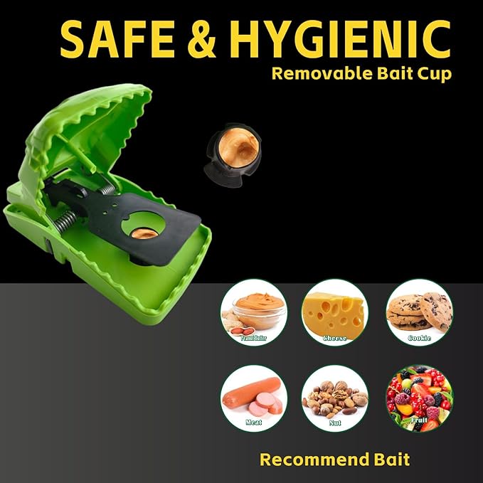 Large Reusable Snap Mouse Traps for Mice Rats Chipmunks – Cat-Shaped, Easy to Set, Works with Peanut Butter – Indoor Outdoor for Home Garage Kitchen Shed Chicken Coop, 4 Pack