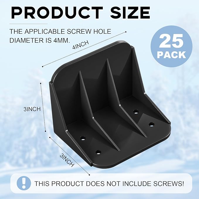 Taiyin 25 Pack Large Snow Guards for Metal Roofs 4 x 3 x 3 Inch Jumbo Ice Guard Snow Block Stops for Prevent Sliding, Without Screws or Adhesive (Black)