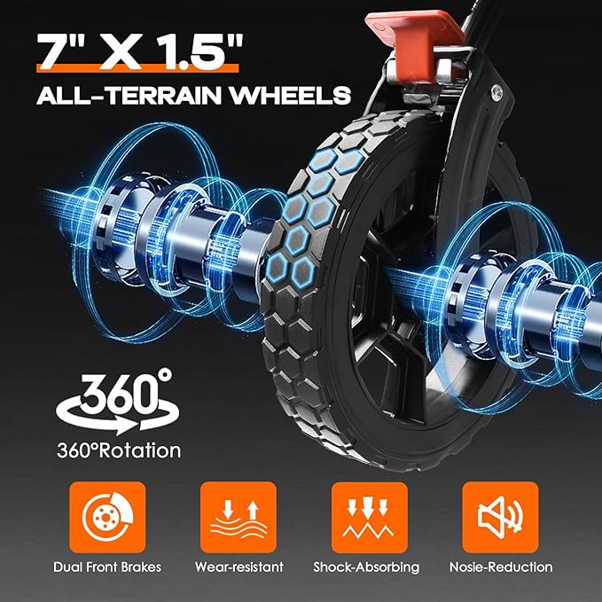 Navatiee 140L Collapsible Foldable Wagon with Wheels, Large Capacity Foldding Wagon Cart with Side Pocket and Brakes, Grocery Shopping Cart for Garden Outdoor Use, Black