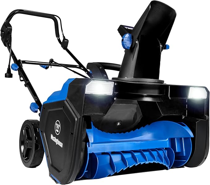Westinghouse WSnow23 Corded Snow Blower 23 Inch, Dual LED Lights, 1800W Watt Motor, Electric Snow Blower with 25ft Throwing Distance, Plows 800lbs/min, Adjustable Chute
