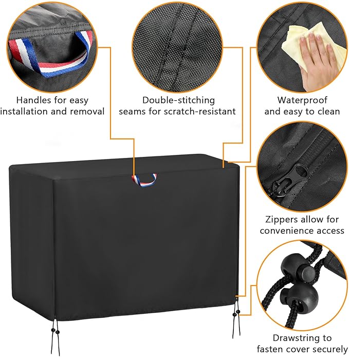 Outdoor Storage Shed Cover for RubberMaid, Waterproof Rubber Made Outdoor Storage Deck Box Cover 4.5Ft ,Heavy Duty Patio Cabinet Covers for Lawn Furniture, 55.5"W x 29"D x 35"H