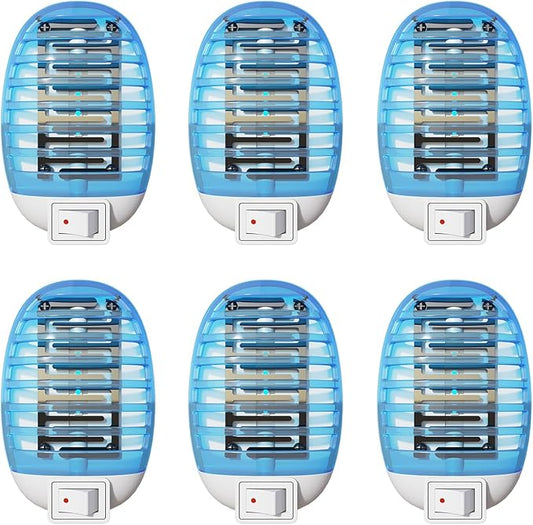 Bug Zappers Indoor, Flying Insect Trap Plug-in, Mosquitoes Killer, Fly Traps for Indoors, Mosquito Zapper Gnat Moth Catcher for Living Room, Home, Bedroom, Office, Patio, Kids & Pets - 6 Packs