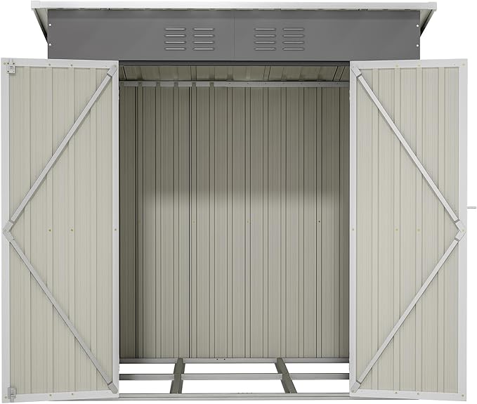 Ball & Cast 6x4FT Storage Shed with Lockable Door,Heavy Duty Outdoor Metal Sheds with Punched Vent, Waterproof Tool Sheds for Garden,Backyard,Lawn,Easy to Assemble,Gray