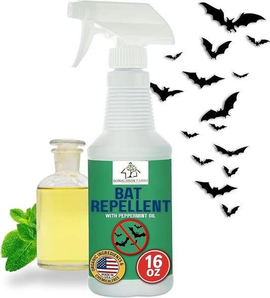 Bat Repellent Spray – Indoor and Outdoor Deterrent to Drive Bats Away from Nesting – Easy Application, Compatible with Any Outdoor Area – Suitable for Attic, Homes, and Barns – 16oz