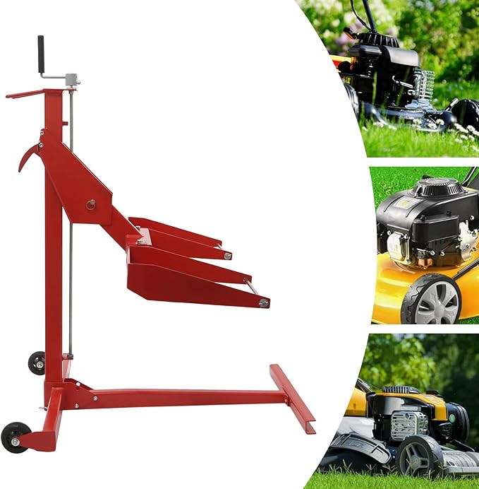 Lawn Mower Lift, 450Lbs Lawn Mower Lift Carbon Steel Lift Jack Lawnmower Lift Tool Adjustable Lawnmower Lifts w/Telescopic Design for Garden Tractors All-Terrain Maintenance and Repair(450LBS)