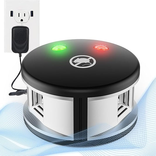Plug in Rodents Repellent Device, 360° Squirrels Repellent with High-Impact Ultrasound and Pressure Waves Mouse Ultrasonic Repellent for Indoor Use Effective Drive Away Mouse Rodent Mice