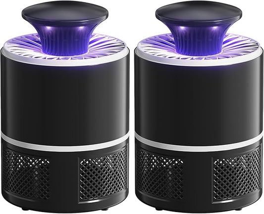 Fruit Fly Traps for Indoors, 2 in 1 Fruit Fly Trap for Home, Gnat Traps for House Indoor Bug Zapper Flying Insect Trap for Plants Moths Mosquitoes (black-2pc)
