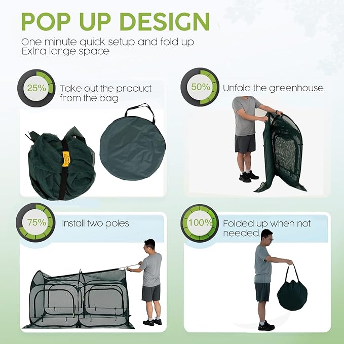 Poray Large 5.3x2.6FT Plant Netting Cover, Pop up Tunnel Crop Cage Gardening Net,Pest Guard Cover for Vegetables &Fruits,Durable Gardening Net for Plant and Animal