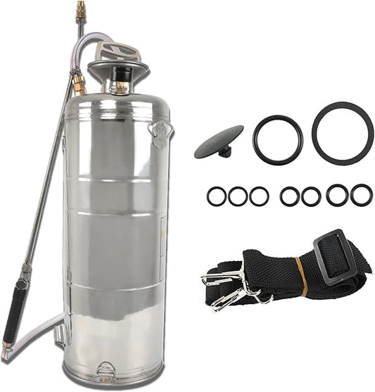 3.5 Gallon Stainless Steel Sprayer Hand Pump Sprayer with Pressure Gauge Safety Valve Adjustable Nozzle for Gardening Lawn and Cleaning