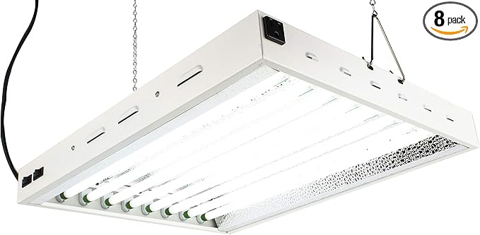 2Ft X 18In 8Lamps 200W to T5 Fluorescent Grow Lights with 6500K Sun Light Grow Lamps and 20000 Lumens & High PPFD