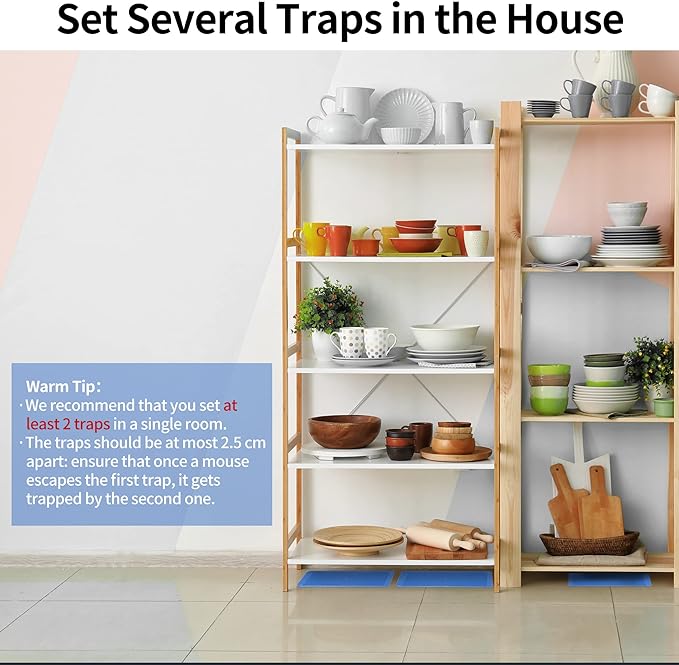 LULUCATCH Super Glue Traps 24 Pack for Mice & Snakes, Larger, Heavier Sticky Traps with Non-Toxic Glue. Sticky Mouse Traps Indoor, Easy to Set, Pet Safe Pest Control