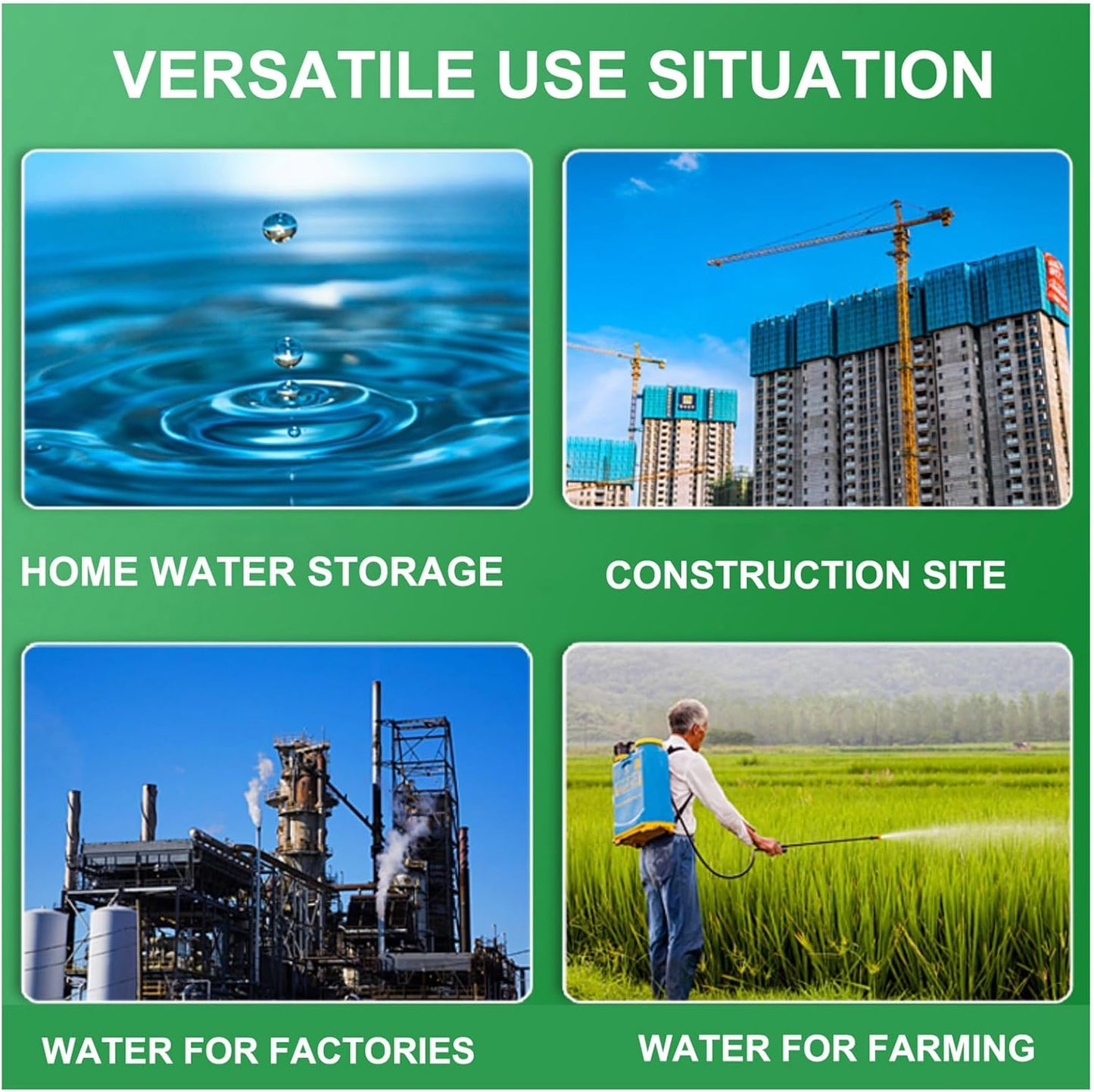 Portable Water Tank 50gal Water Storage Tank for Camping with Spigot Hose Plastic Water Container Water Storage Container for Emergency Water Storage Hiking Outdoor(Size:52gallon / 200L)