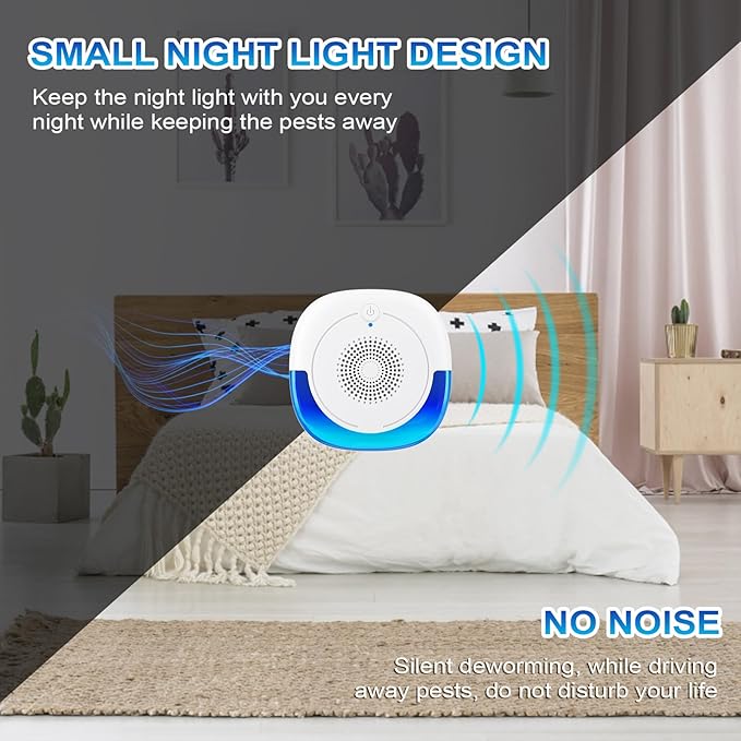 6 Pack Ultrasonic Mice Rat Repellent, Electronic Spider Bug Repellent, Indoor Roach Killer Rodent Ultrasonic Plug in for Pest, Cockroaches, Insects, Bugs, Mosquitoes