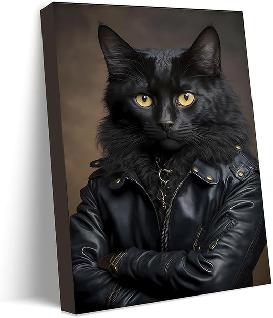 Jatinoo Dark Academia Decor Punk Black Cat Halloween Decorations Indoor Gothic Decor Vintage Wall Art Aesthetic Room Posters Gothic Wall Art For Cat Lovers 11.5x15 Inches