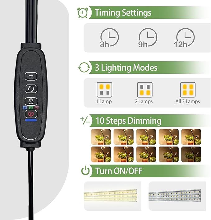 Plant Stand Indoor with Grow Lights - 63'' Tall Plant Stand Corner Plant Stands 6 Tiered Large Flower Holder Display Rack for Living Room Bedroom Office Home Decor