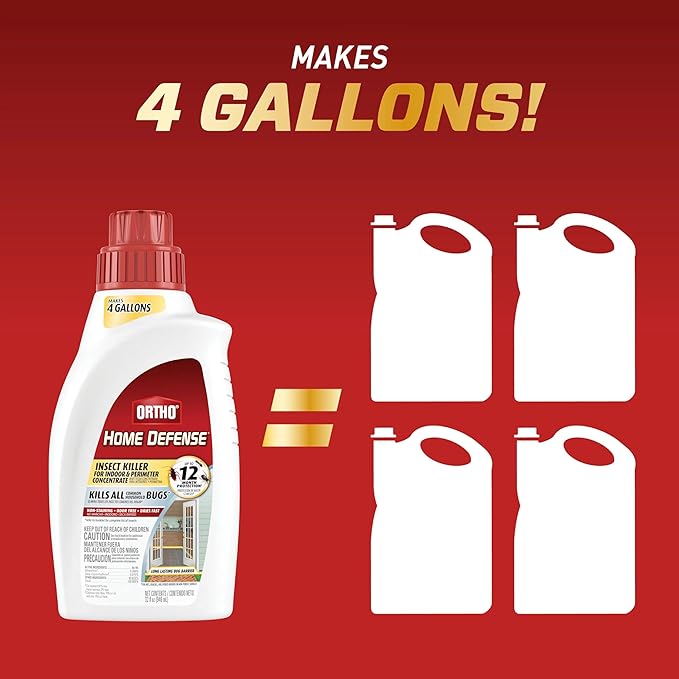 Ortho Home Defense Insect Killer for Indoor and Perimeter Concentrate, Kills Ants, Cockroaches and Spiders, 32 oz.