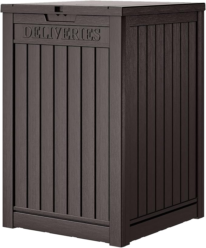 Package Delivery Box for Outside, 48 Gallon Storage with Lockable Secure, Large Resin Outdoor Package Drop Container
