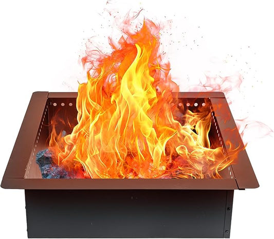36 inch Square Fire Pit Ring, Heavy Duty Firepit Ring, DIY Campfire Insert Above or In-Ground, for Outdoor, Camping, and Bonfires