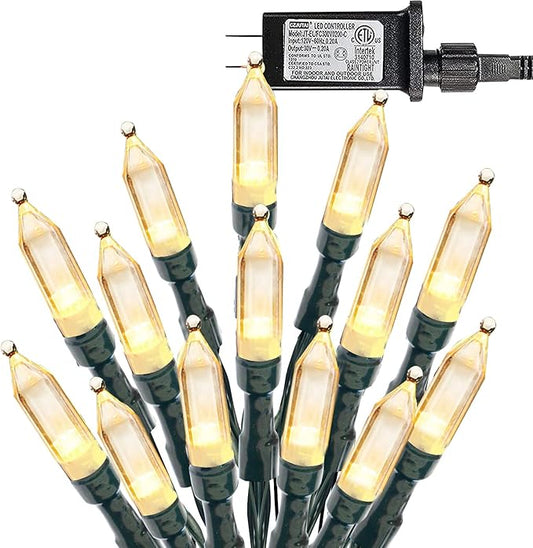 Dazzle Bright 200 LED Christmas Mini String Lights, 65FT Connectable Waterproof 8 Modes Fairy Lights for Indoor Outdoor Patio Garden Holiday Party Decorations (Warm White)