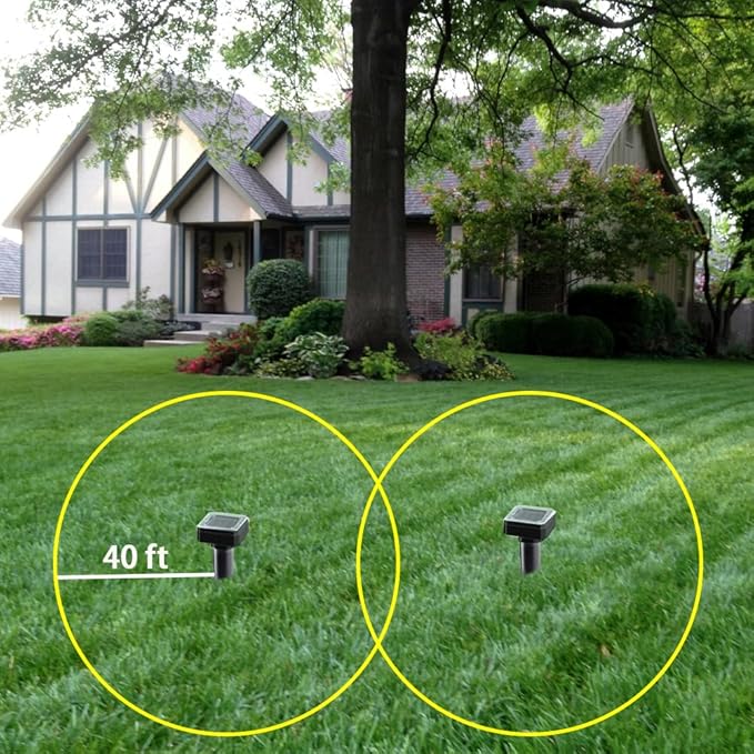 Solar-Powered Mole Repellent 10P Outdoor, Gopher Repellent for Lawn Garden Yard, Mole and Vole Repeller Waterproof, Effectively Repels Gophers Snake Black