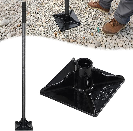 Tamper Tool Heavy Duty 8"x8" Steel Tamper with Adjustable 61 inch Handle Laborsaving Garden Tamper Landscaping Tools for Leveling Soil, Patching, Grading, Paving Stone, Compacting Asphalt