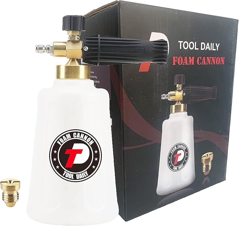 Tool Daily Pressure Washer Foam Cannon for Car Wash, Snow Foam Lance, Additional Orifice Nozzle 1.1mm, 1/4 Inch