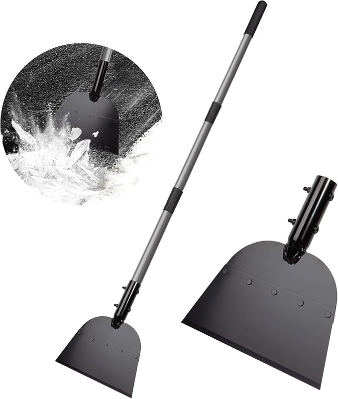 Walensee Flat Shovel, Floor Scraper, 54 inch Garden Scraper for Walkway, Weed Remove Tool for Lawn Edging, Cleaning Scraper for Road Outdoor, Driveway Weeding Tool， Ice Scraper & Ice Removal Tool