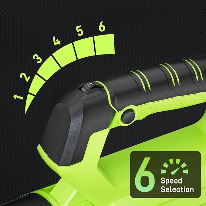 Aokia Leaf Blower, 21V Electric Cordless with Battery and Charger - 6 Speed Mode Handheld Powered Air Blower - Lightweight Leaf for Lawn Care, Patio Cleaning, Blowing Leaves and Dust