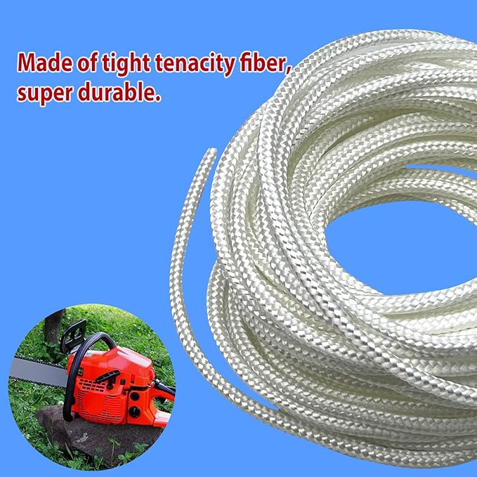 Recoil Starter Rope 6.0mm 10 Meters Gas Engine Pull Starter Replacement Recoil Pull Cord for Lawnmower Chainsaw Generator