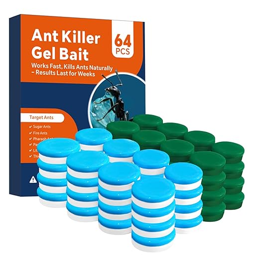 64 PCS Ant Killer Gel Bait Stations, Extra Strengthen Ant Bait Traps, Long-Lasting Effective Pest Gel for Carpenter Ants and Other Common Household Ants, No Mess Easy Use, Safe for Pets and Kids